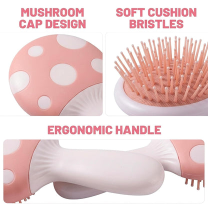2pcs Puppy Brush Set, Small Dog Brush, Mushroom Cushion Dog Comb for Gentle Pet Grooming for Dogs and Cats, Suitable for Daily Pet Care and Coat Maintenance, in Pink and Blue