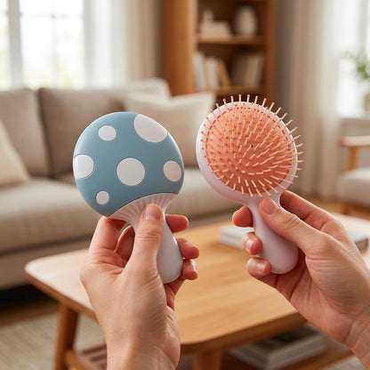 2pcs Puppy Brush Set, Small Dog Brush, Mushroom Cushion Dog Comb for Gentle Pet Grooming for Dogs and Cats, Suitable for Daily Pet Care and Coat Maintenance, in Pink and Blue