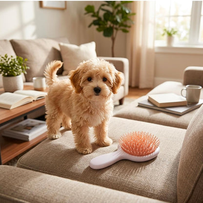 2pcs Puppy Brush Set, Small Dog Brush, Mushroom Cushion Dog Comb for Gentle Pet Grooming for Dogs and Cats, Suitable for Daily Pet Care and Coat Maintenance, in Pink and Blue