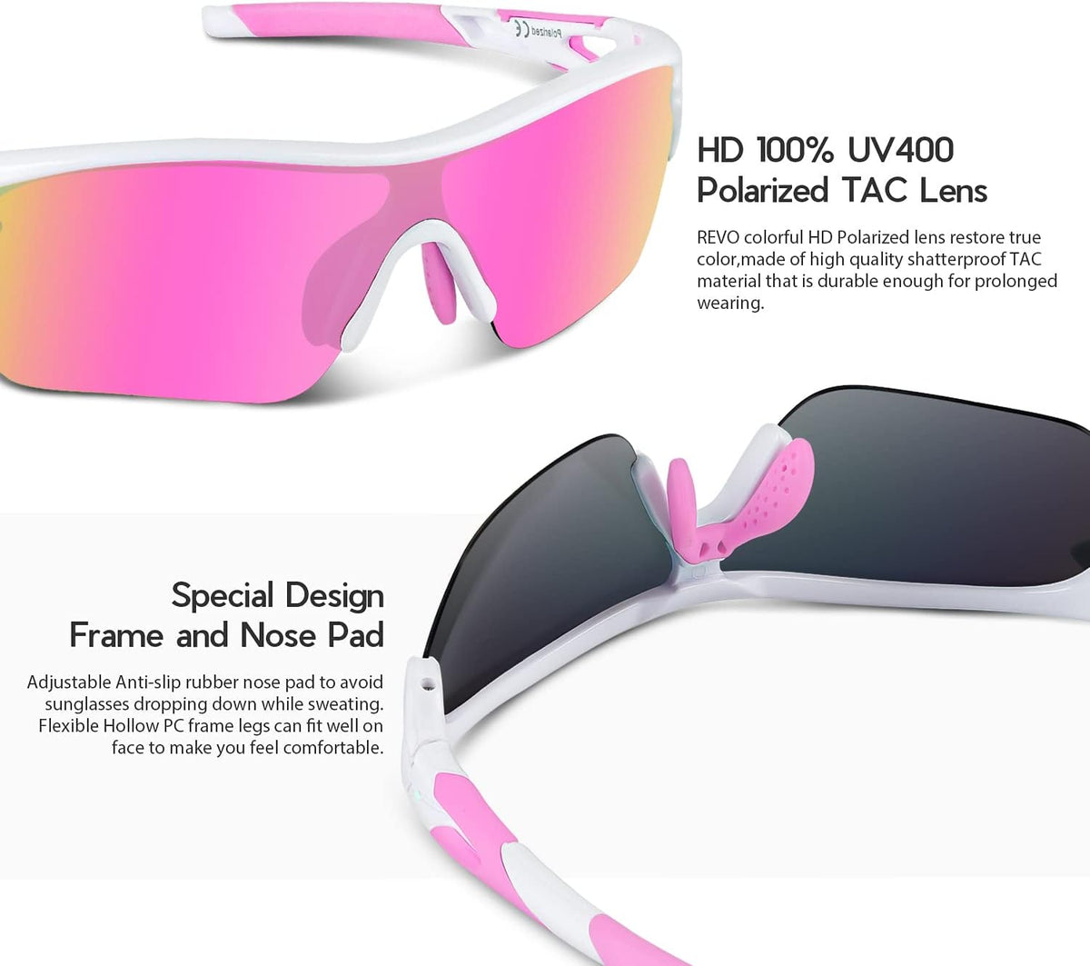Polarized Sports Sunglasses for Men Women Youth