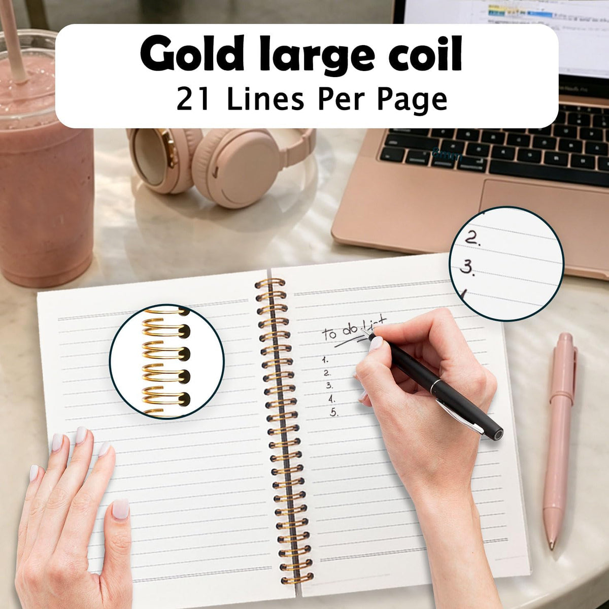 Cute Spiral Notebook Journal for Women,Journal for Teen Girls Floral Pastel Pretty Hardcover Spiral Notebook for Women School Aesthetic Pink Journal for Teen Girls 5.5x8.3