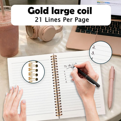 Cute Spiral Notebook Journal for Women,Journal for Teen Girls Floral Pastel Pretty Hardcover Spiral Notebook for Women School Aesthetic Pink Journal for Teen Girls 5.5x8.3