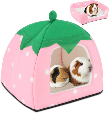 BWOGUE Guinea Pig Bed Hideout, Washable Hamster Cave for Small Animals