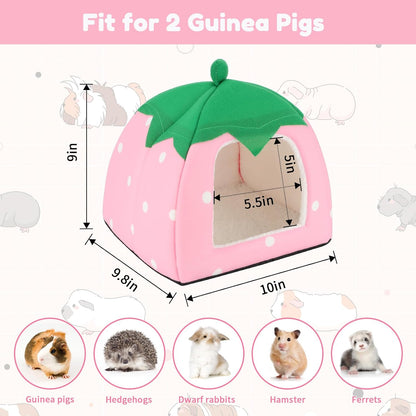 BWOGUE Guinea Pig Bed Hideout, Washable Hamster Cave for Small Animals