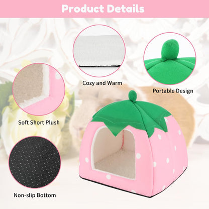 BWOGUE Guinea Pig Bed Hideout, Washable Hamster Cave for Small Animals