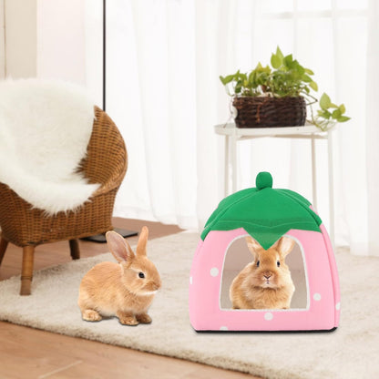BWOGUE Guinea Pig Bed Hideout, Washable Hamster Cave for Small Animals