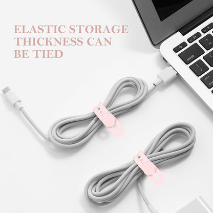 30Pcs Silicone Cable Ties, Reusable Cord Organizer Straps, Pink
