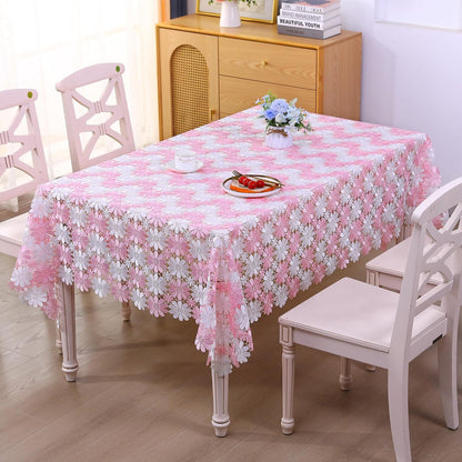 Crochet Pink Table Cloths For 6 Foot Rectangle Tables Lace Tablecloth Retro