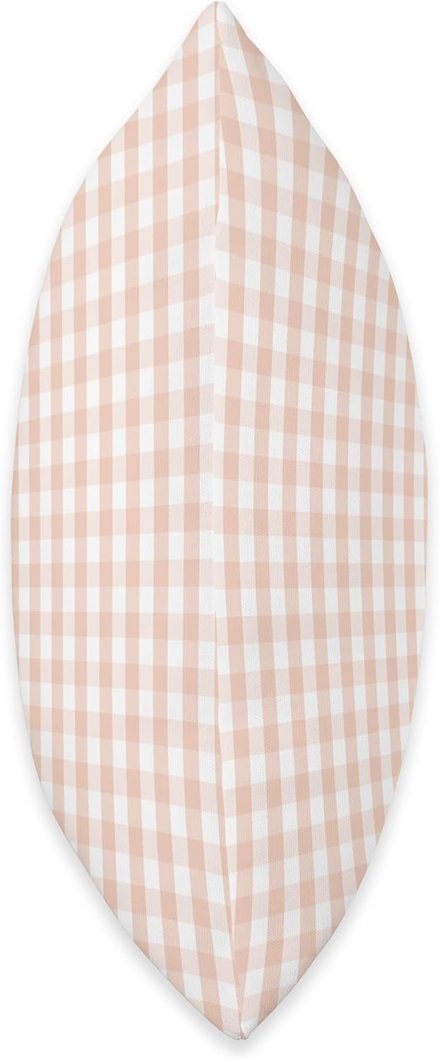 White and Peach Pastel Color Gingham Check Throw Pillow