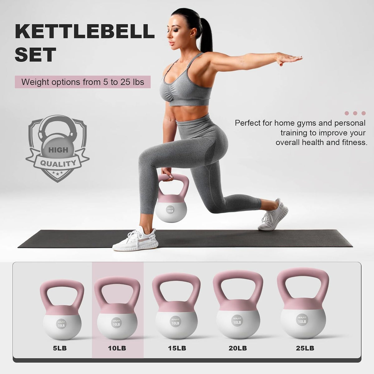 Soft Kettlebell 5LB/10LB/15LB/20LB/25LB, Kettlebells for Home Gym Strength Training, Anti-Slip Fitness Weights for Men Women