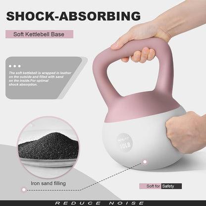 Soft Kettlebell 5LB/10LB/15LB/20LB/25LB, Kettlebells for Home Gym Strength Training, Anti-Slip Fitness Weights for Men Women
