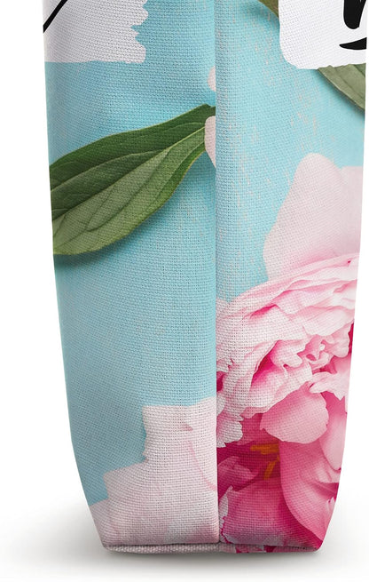 Pink Peach Aqua Blue Peony Bridesmaids gift Tote Bag