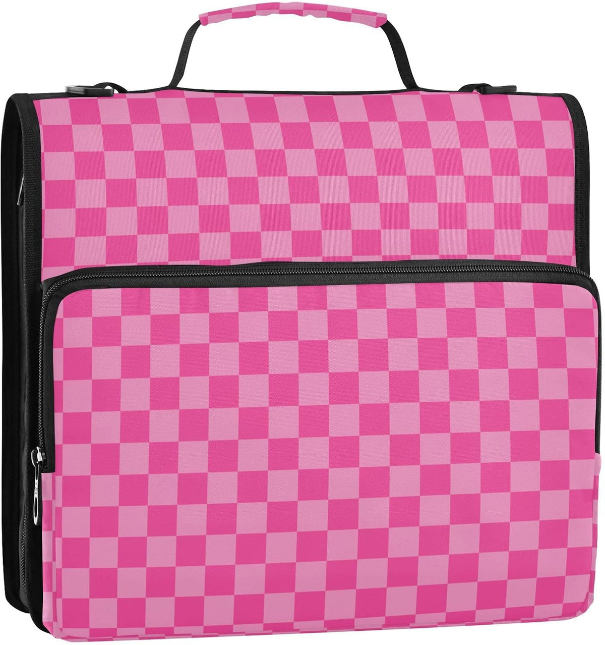 Zipper Binder Bag 3 Ring File Folder Portfolio Organizer Zippered Binder Bags with Strap Fits Laptop Women Men