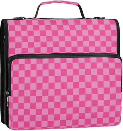 Zipper Binder Bag 3 Ring File Folder Portfolio Organizer Zippered Binder Bags with Strap Fits Laptop Women Men