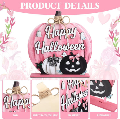 Fall Decoration Wooden Pink Pumpkins Decor Fall Hello Pumpkin Sign