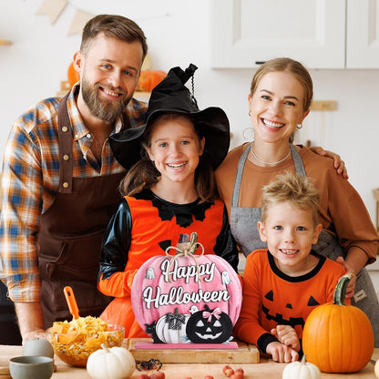 Fall Decoration Wooden Pink Pumpkins Decor Fall Hello Pumpkin Sign