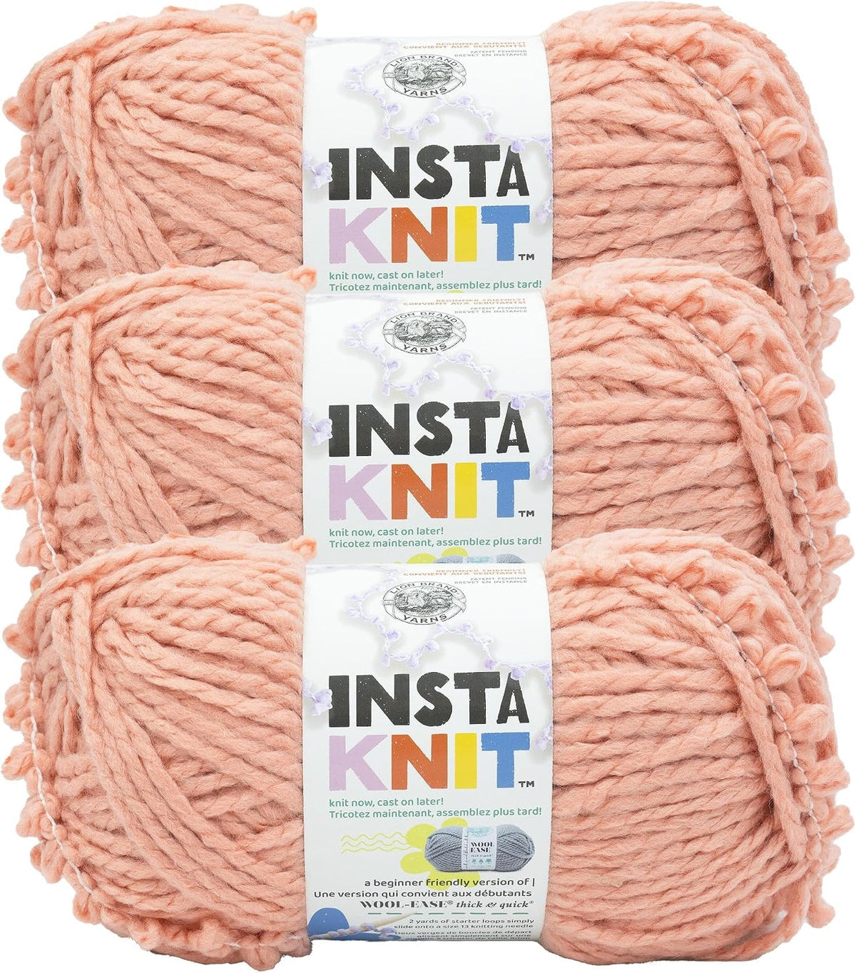 InstaKnit Yarn, Me and The Giant Peach, Orange, 3 Pack