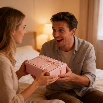 Pink Gift Box with Lids, 9.84" x 7.09" x 3.35" Large Gift Box for Presents, Complete Set with Luxury Filler, Card, Ribbon, Sticker, Ideal for Valentine's Day, Mother's Day, Birthday