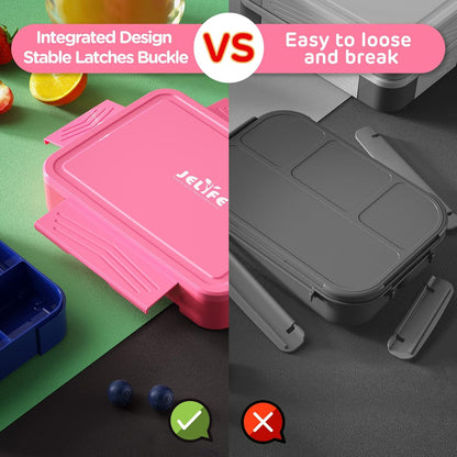 Jelife Kids Bento Box Lunch Box - Leakproof 6 Compartments Bento Lunchbox