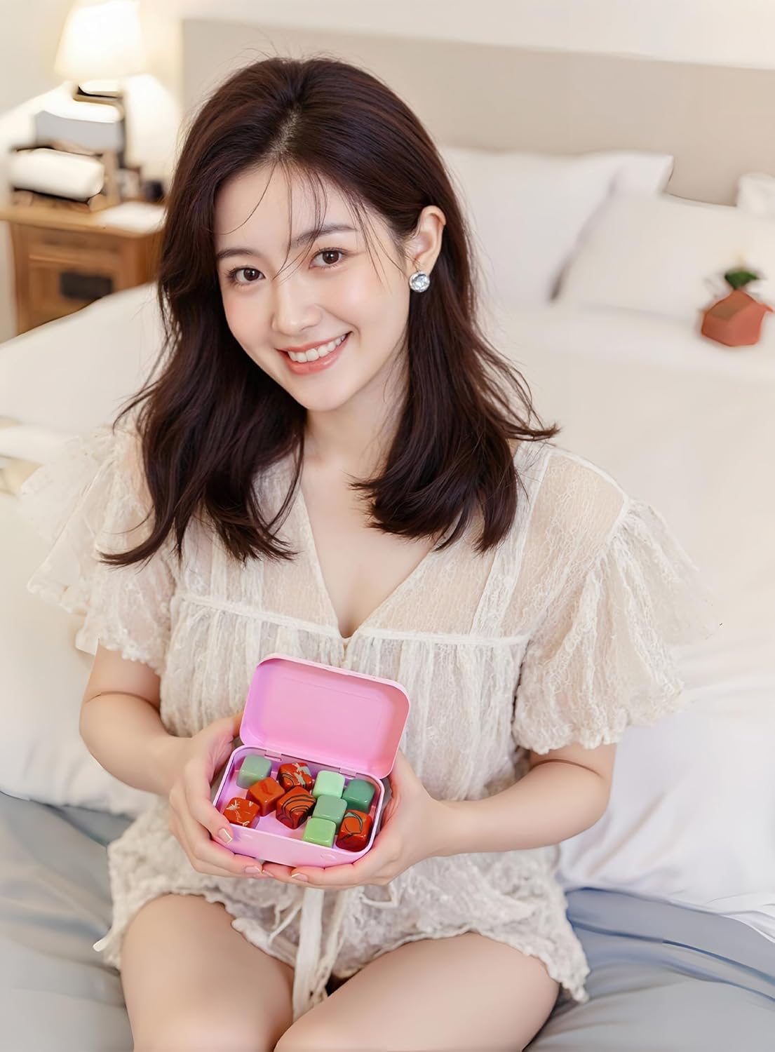 20-Piece Metal Hinge Tin Box Containers - For Gift Wrapping. Dental Floss Stick - Toothpick Holder and a Sliding-Cover Dental Floss Pick Storage Box (Pink, 20 Pcs 3.7"x2.4"x0.9")