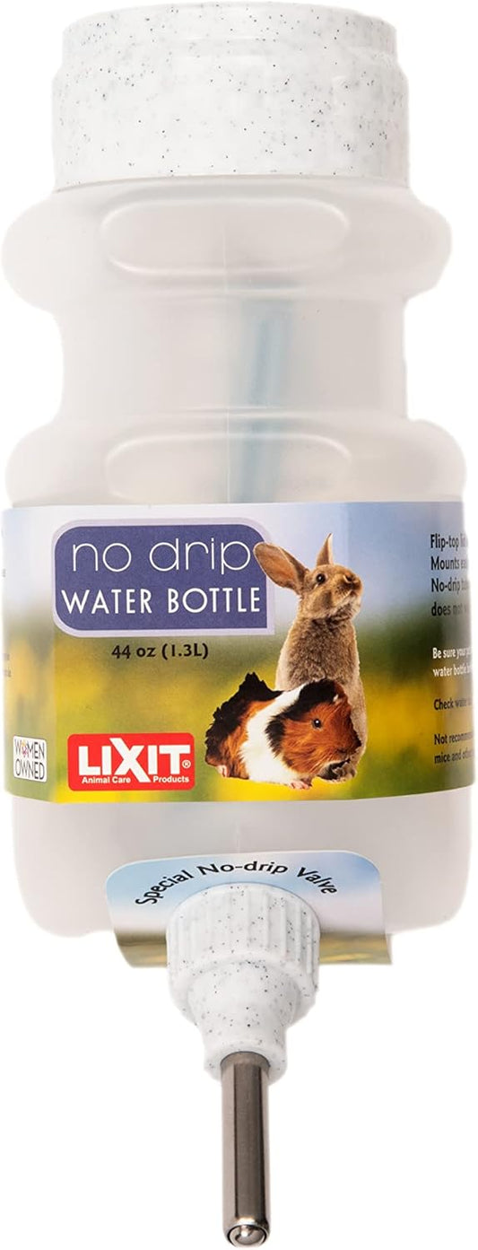 Lixit® Top Fill No Drip Water Bottles for Rabbits, Ferrets, Hamsters, Guinea Pigs, Rats, Chinchillas and Other Small Animals - Made in USA (Granite (Pack of 1), 44 Ounce)