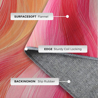 Washable Modern Art Rug 3x4, Modern Abstract Waves Rugs Living Room Bedroom Accessories, Soft Low Pile Non Slip Area Rug, Peach Pink Wave Home Decor Indoor Carpet zCb5