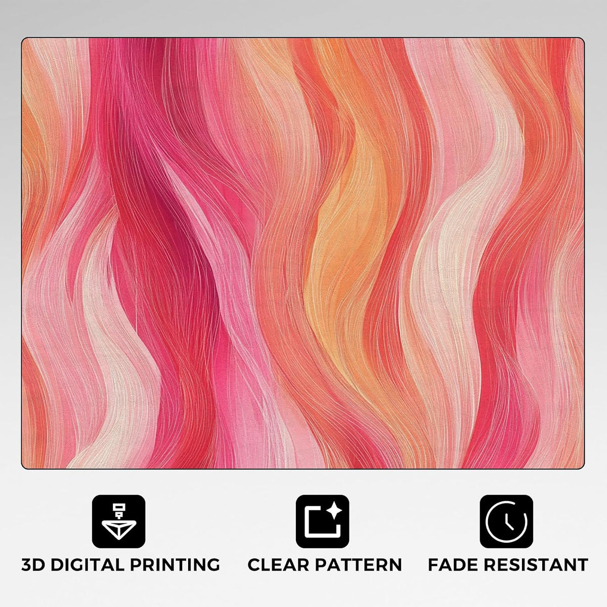 Washable Modern Art Rug 3x4, Modern Abstract Waves Rugs Living Room Bedroom Accessories, Soft Low Pile Non Slip Area Rug, Peach Pink Wave Home Decor Indoor Carpet zCb5
