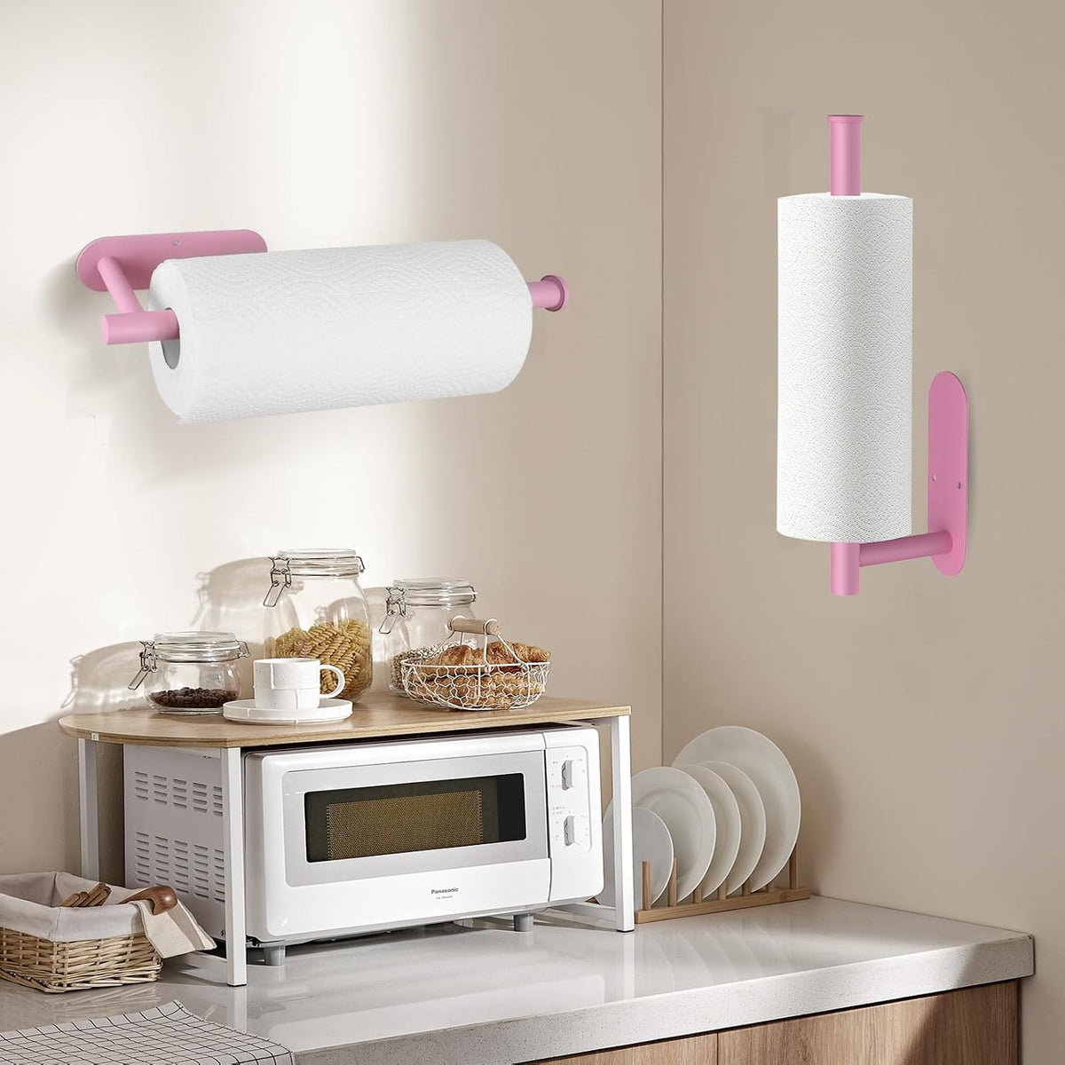 Pink Paper Towel Holder Under Cabinet No Drilling