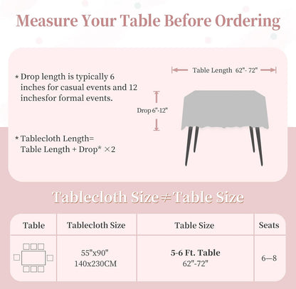 Pink Striped Rectangle Tablecloth with Tassels 55x90 Inch
