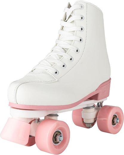 Women's High-top Roller Skates - PU Leather Indoor/Outdoor Four-Wheel Skates