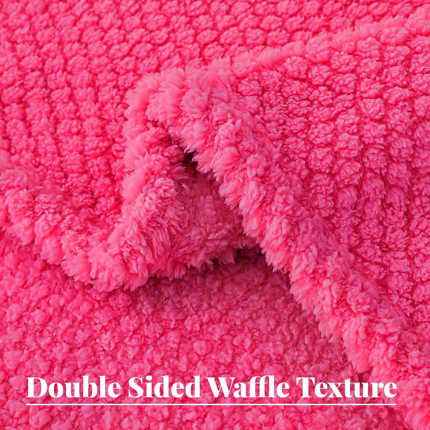 Whale Flotilla Extra Large Fuzzy Fleece Throw Blanket for Couch, 50x70 Inch Fluffy Soft Jacquard Blankets for All Season, Lightweight and Cozy, Hot Pink