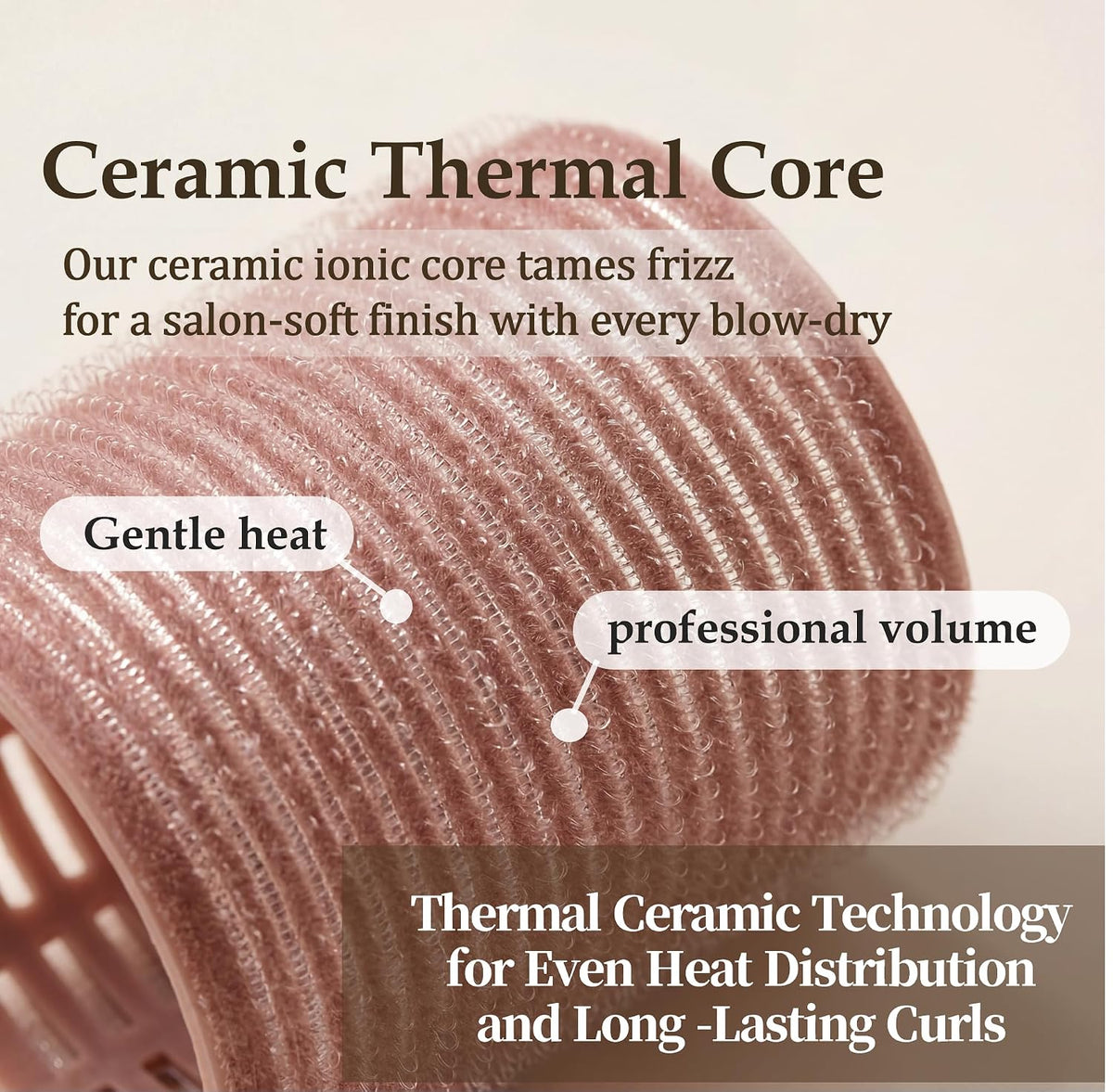 18pcs Ceramic Thermal Hair Rollers,Curlers for Long Medium Short Hair