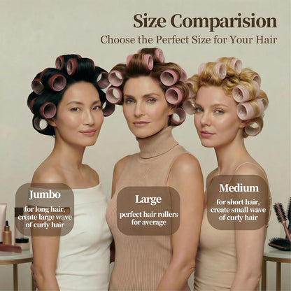 18pcs Ceramic Thermal Hair Rollers,Curlers for Long Medium Short Hair