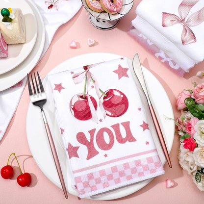 6 Pieces Pink Coquette Kitchen Dish Towel