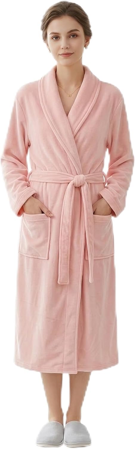 Long Bath Robe for Women, Cozy Smooth Breathable Women's Robe