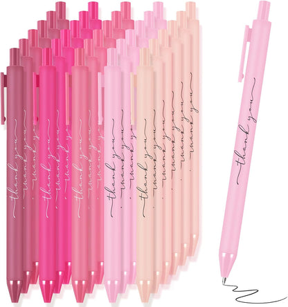 50 Pcs Thank You Pen Bulk Cute Server Ballpoint, Pink