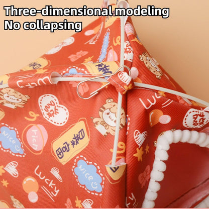 Sugar Glider Tent Nest with Blanket Hamster Sleeping Bed Hamster Hideaway Habitat Hammock Hut Hamster Cave Bed Hamster Tent Hideout Plush Canvas Tents for Rat Guinea Pig Ferret (Pink,Small)