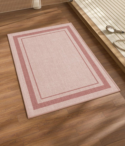 Bathroom Rugs Mat 24x17, Ultra Thin Non Slip Bath Mat Small Quick Dry Absorbent Bath Mat for Bathroom Floor, (Light Pink, 24"x17")
