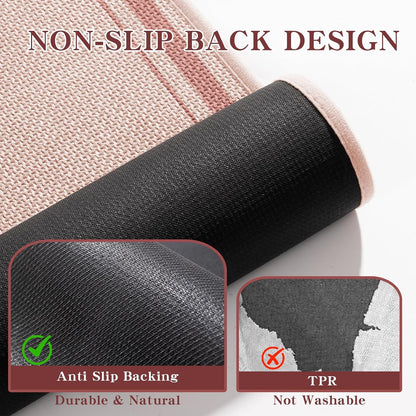 Bathroom Rugs Mat 24x17, Ultra Thin Non Slip Bath Mat Small Quick Dry Absorbent Bath Mat for Bathroom Floor, (Light Pink, 24"x17")
