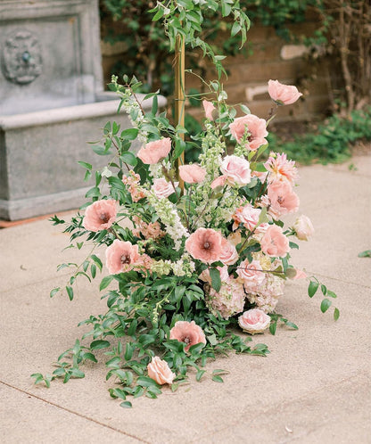 6Pcs Fake Poppy Artificial Flowers Pink Faux Silk Spring Flowers with Long Stems for Bridal Wedding Bouquets Floral Arrangements Centerpiece Table Home Party Decorations (Pink)