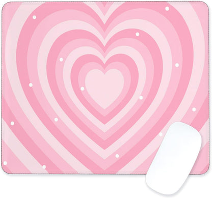 Cute Kawaii Cutecore Aesthetic Pink Girly Gaming Mouse Pad Small, Gamer Girl Room Decor Desk Accessories (9.4 x7.8 Inch)