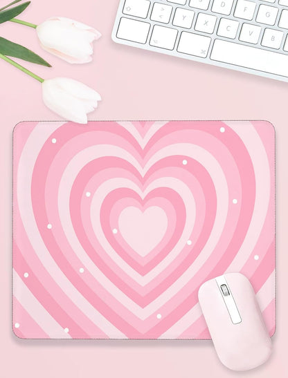 Cute Kawaii Cutecore Aesthetic Pink Girly Gaming Mouse Pad Small, Gamer Girl Room Decor Desk Accessories (9.4 x7.8 Inch)