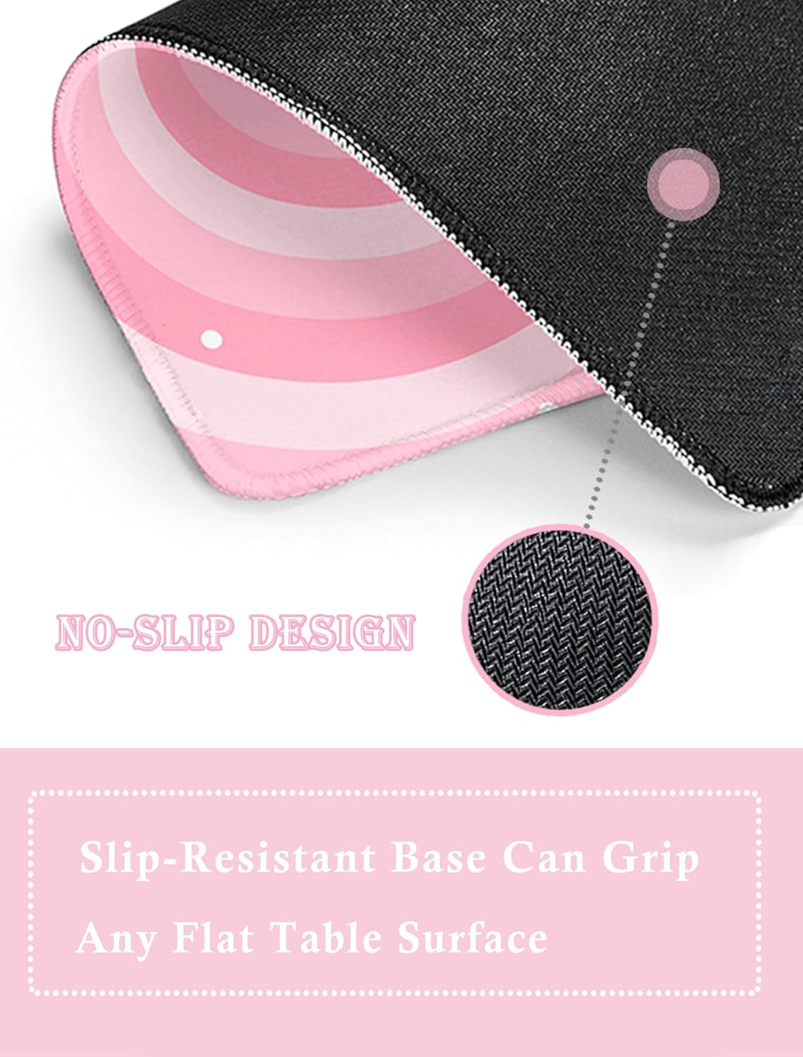 Cute Kawaii Cutecore Aesthetic Pink Girly Gaming Mouse Pad Small, Gamer Girl Room Decor Desk Accessories (9.4 x7.8 Inch)