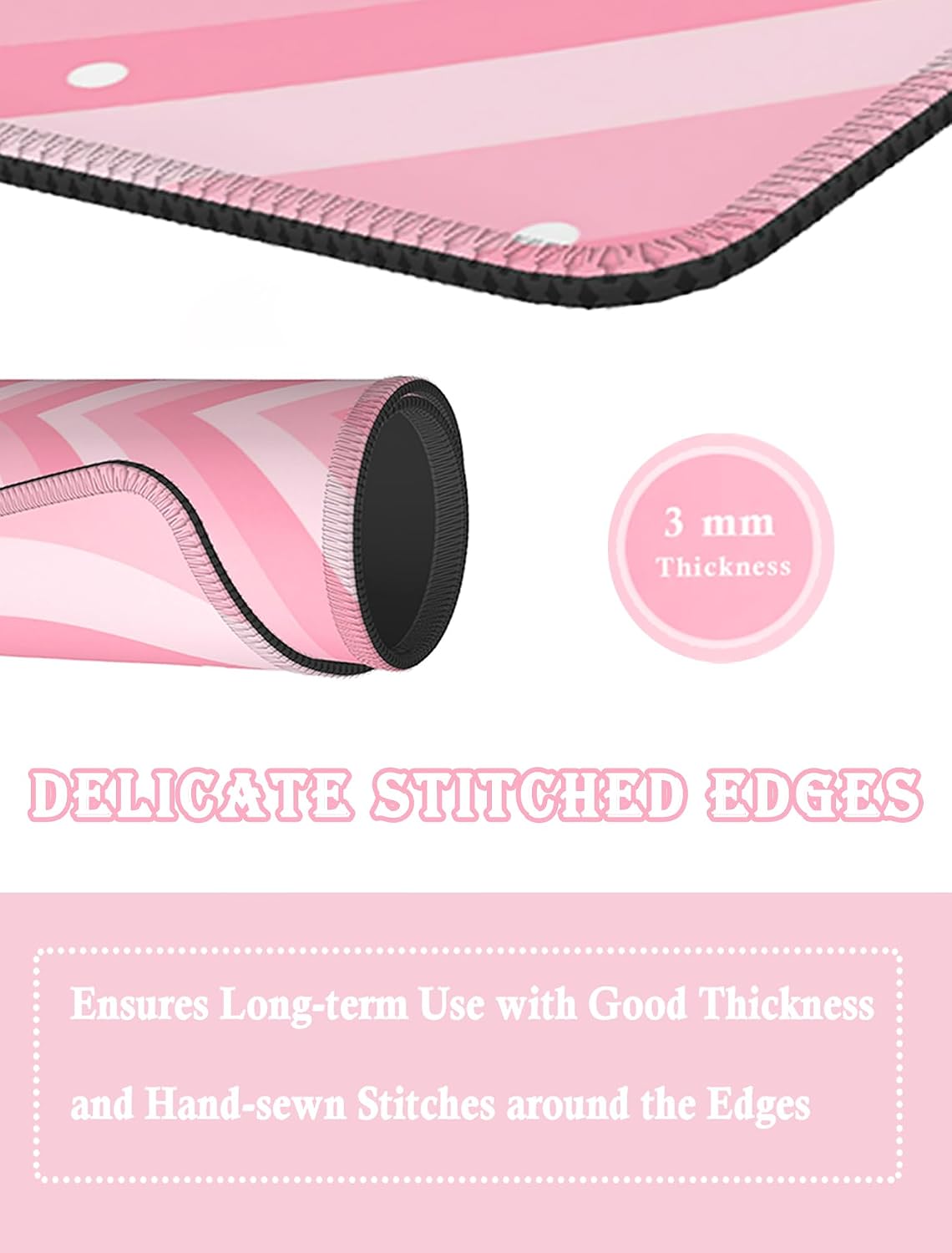 Cute Kawaii Cutecore Aesthetic Pink Girly Gaming Mouse Pad Small, Gamer Girl Room Decor Desk Accessories (9.4 x7.8 Inch)