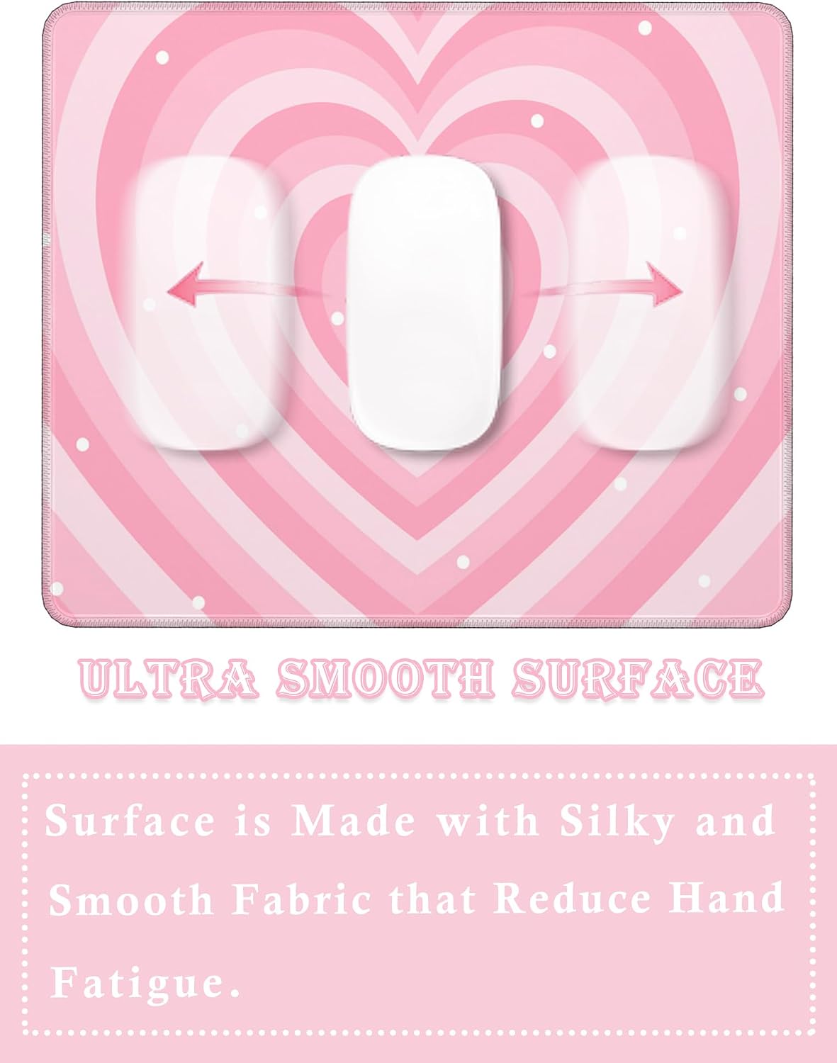 Cute Kawaii Cutecore Aesthetic Pink Girly Gaming Mouse Pad Small, Gamer Girl Room Decor Desk Accessories (9.4 x7.8 Inch)