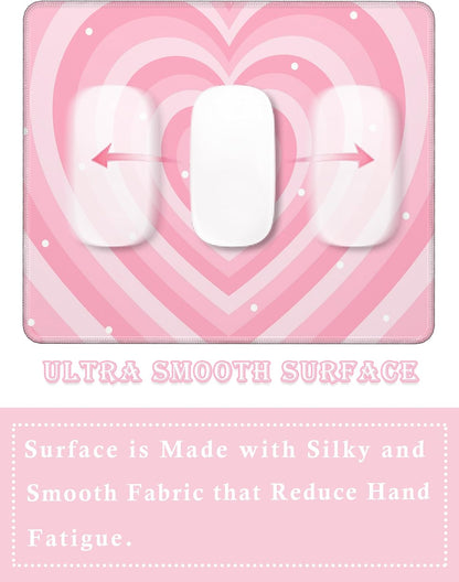 Cute Kawaii Cutecore Aesthetic Pink Girly Gaming Mouse Pad Small, Gamer Girl Room Decor Desk Accessories (9.4 x7.8 Inch)
