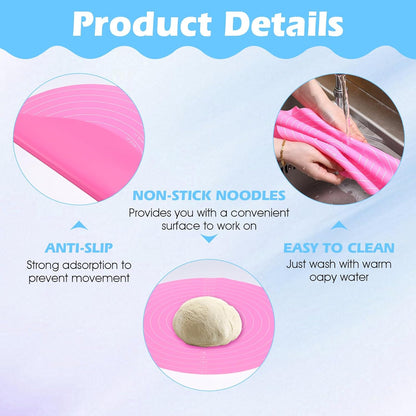 2 PCS 12 Inch Silicone Cake Mat Silicone Baking Mat with Measurement