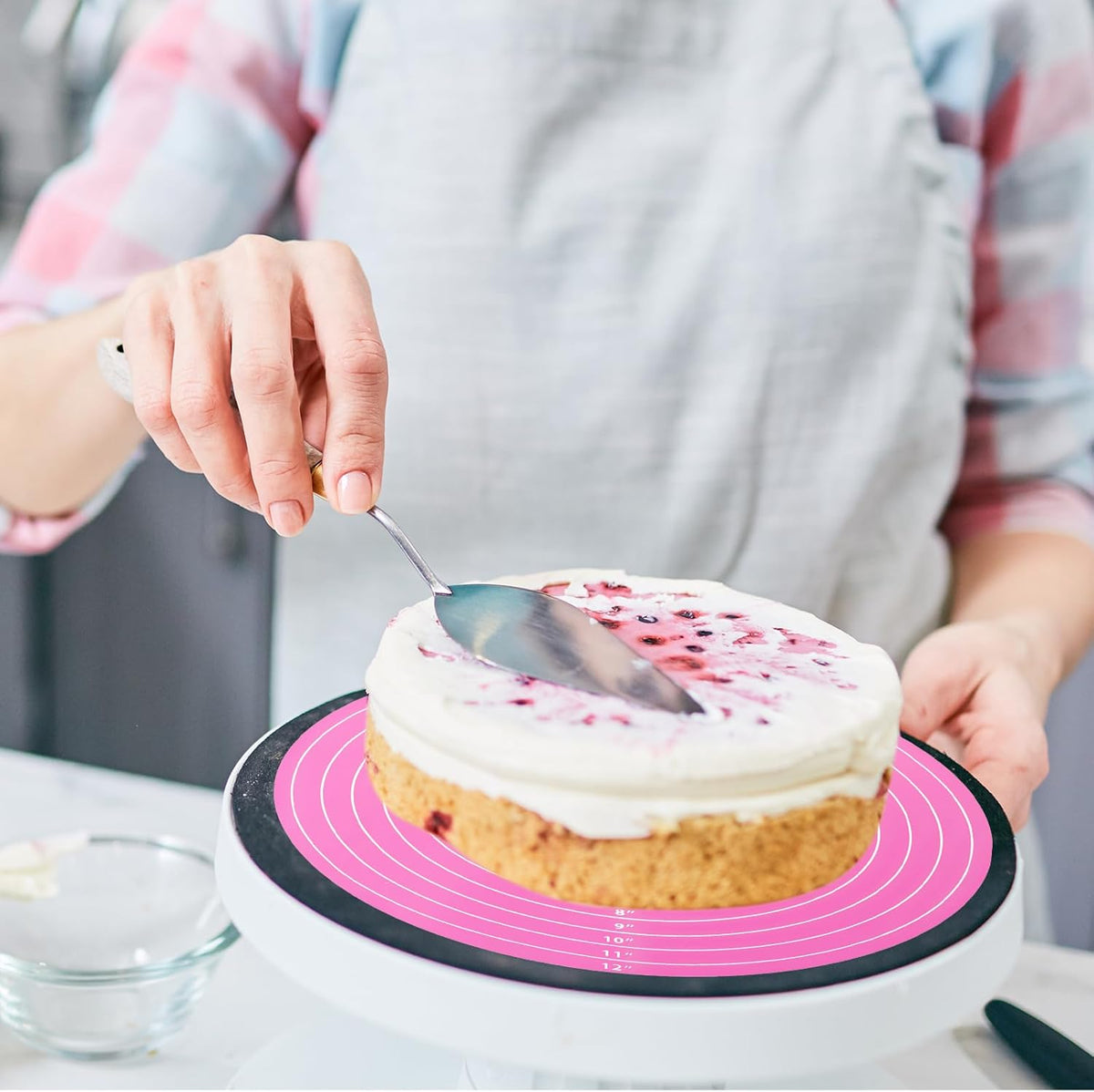 2 PCS 12 Inch Silicone Cake Mat Silicone Baking Mat with Measurement