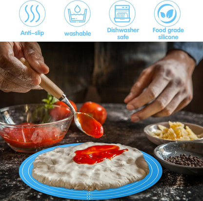 2 PCS 12 Inch Silicone Cake Mat Silicone Baking Mat with Measurement