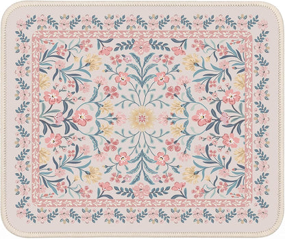 Aesthetic Small Mouse Pad, 9.5x7.9in,Home Office, Pink Floral